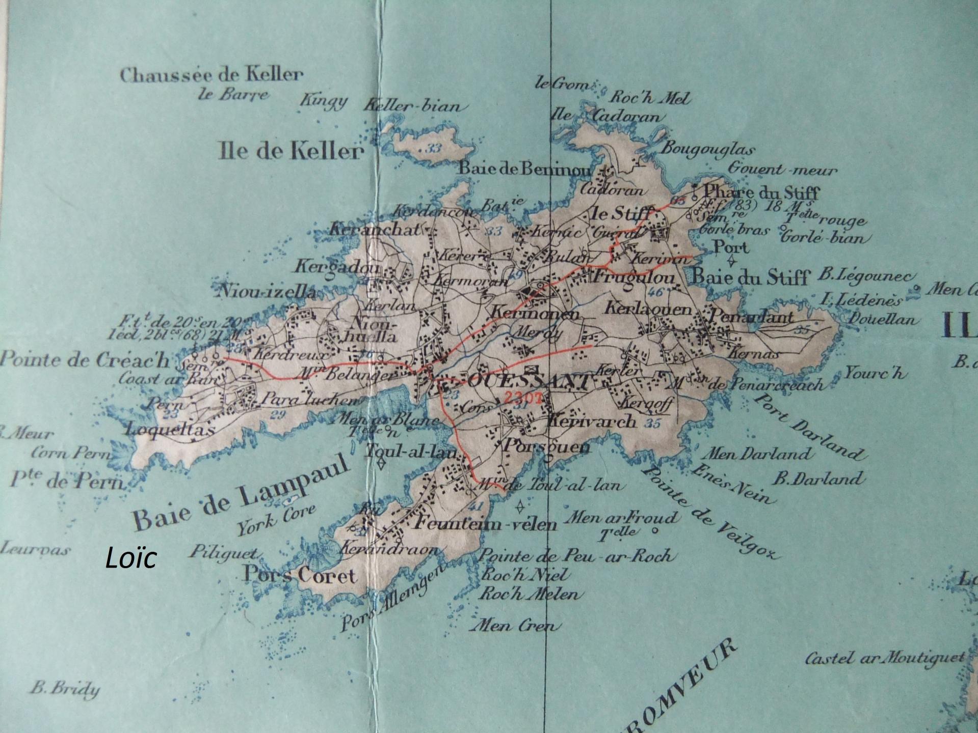 Carte Ile d'Ouessant