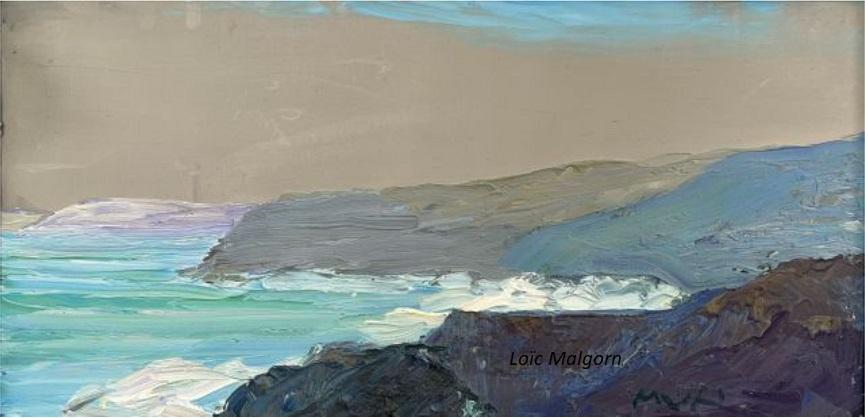 Muhl ouessant le matin 1978 30x60 hst